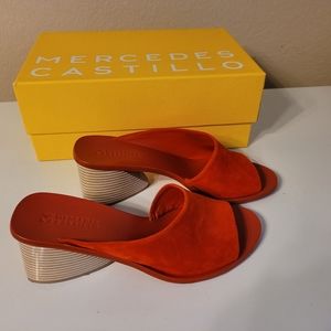 Mercedes Castillo Red Tulip Suede Shoes